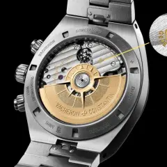 Dettaglio del movimento di un orologio Vacheron Constantin con il punzone di Ginevra, simbolo di eccellenza orologiera.