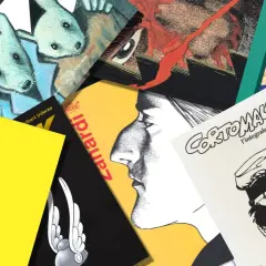 Collage di copertine di fumetti famosi vecchi: Corto Maltese, Zanardi, e altri classici.