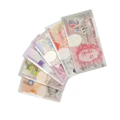 Banconote inglesi di vario valore, tra cui una da 50 sterline con il ritratto di Matthew Boulton.