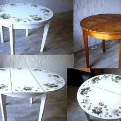 Prima e dopo: come restaurare un tavolo laccato con un delicato motivo floreale.