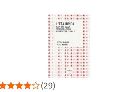 Copertina del libro "L'età ibrida", che esplora il potere della tecnologia nella competizione globale.