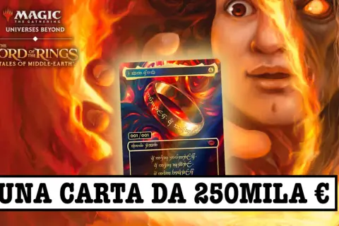 La carta di Magic The Gathering "The One Ring" 001/001, con iscrizioni elfiche, è una delle carte più preziose.
