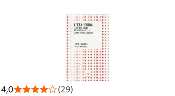 Copertina del libro "L'età ibrida", che esplora il potere della tecnologia nella competizione globale.