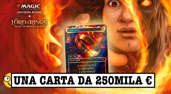 La carta di Magic The Gathering "The One Ring" 001/001, con iscrizioni elfiche, è una delle carte più preziose.