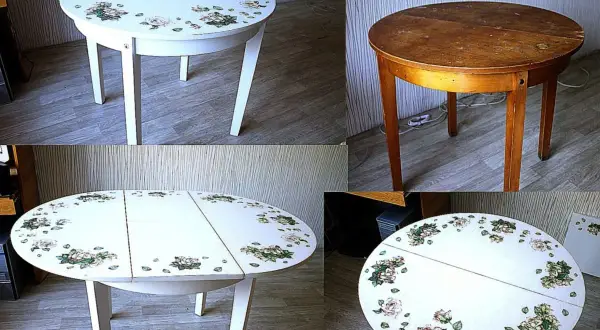 Prima e dopo: come restaurare un tavolo laccato con un delicato motivo floreale.