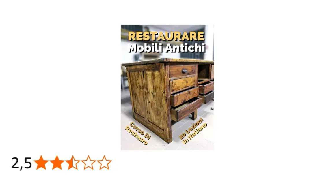 Corso per imparare come diventare restauratore di mobili antichi. 20 lezioni in italiano.