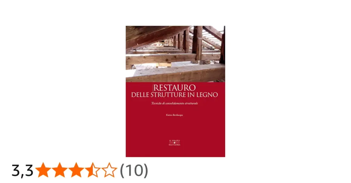 Copertina libro "Restauro delle strutture in legno": tecniche per come indurire il legno e consolidarlo.