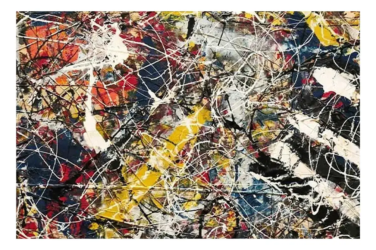 Un groviglio di colori vibranti: rosso, giallo, blu e bianco si intrecciano in un'esplosione di linee. Un'opera che potrebbe far parte de i 10 quadri più costosi al mondo.