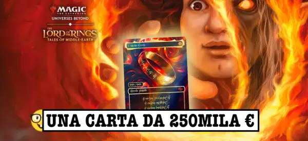 La carta di Magic The Gathering "The One Ring" 001/001, con iscrizioni elfiche, è una delle carte più preziose.