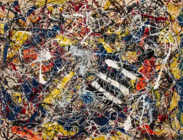 Un groviglio di colori vibranti: giallo, blu, rosso e bianco si intrecciano in un'esplosione di energia. Un'opera che potrebbe far parte de i 10 quadri più costosi al mondo.